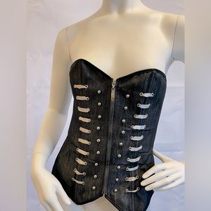Jeans bustier, size 32 - 34 bust.